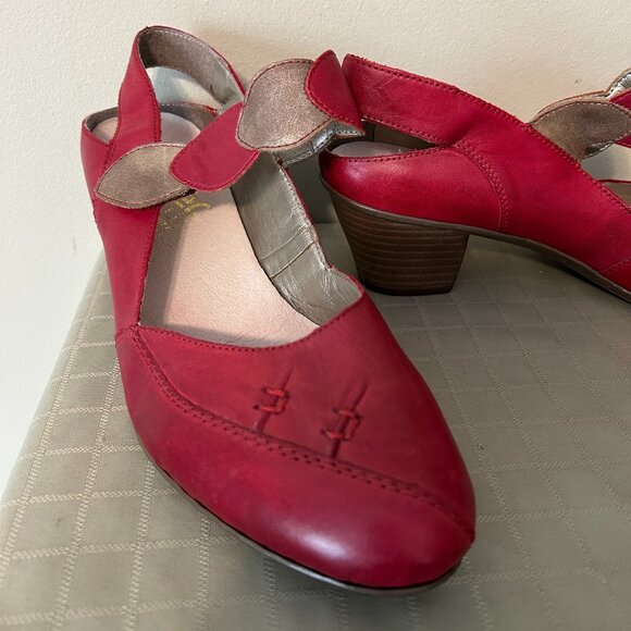 Rieker AntiStress Cherry Red Mary Jane - Open Back - Size 8 to 8.5 - EU 39 - Picture 1 of 10